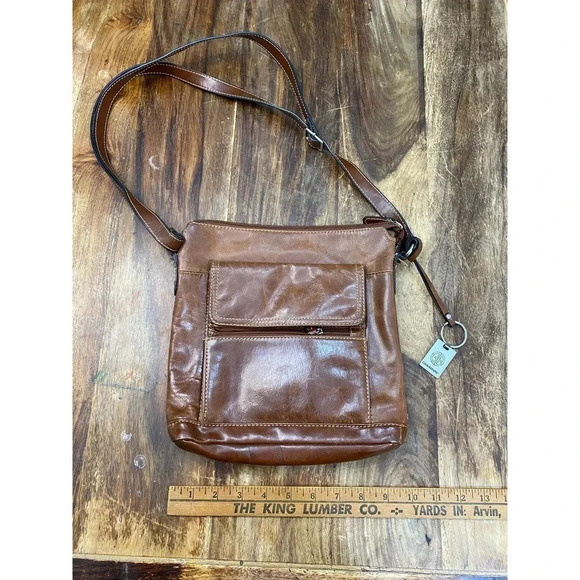 Giani Bernini Women's Brown Cognac Genuine Leather Shoulder Bag - Picture 4 of 10